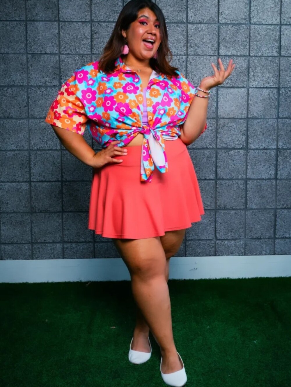 Shein Floral Button Up Top